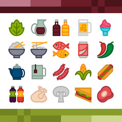 Set of food and drink icons