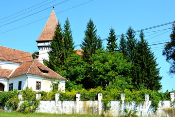 Fortified medieval saxon evangelic church in the village Somartin, Martinsberg, Märtelsberg,...