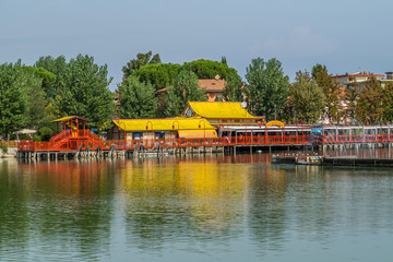 Fototapeta na wymiar lake with boat landscape