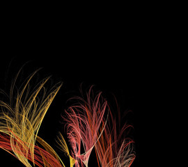 Fractal African grass night. Beautiful abstract background