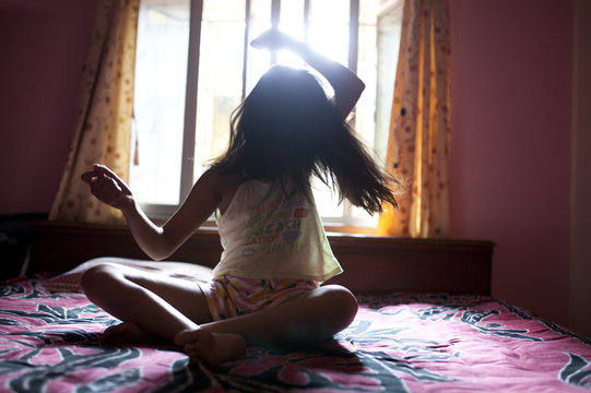 Morning wake up by a teenage girl