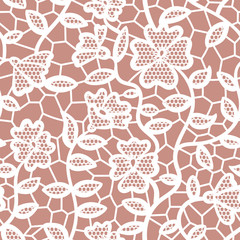 Lace seamless pattern with flowers