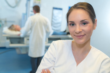 Obraz premium portrait of pretty female dental assistant