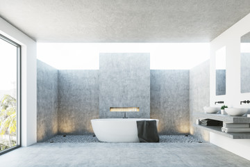 Obraz na płótnie Canvas Concrete bathroom interior