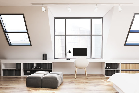 Attic Bedroom And Home Office