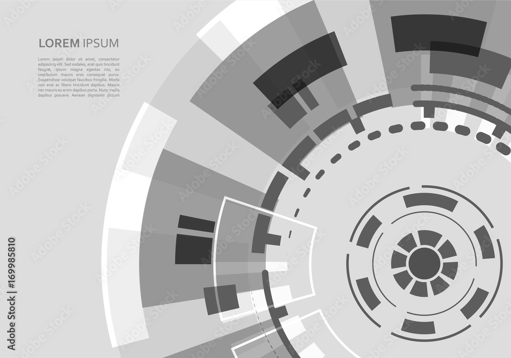Poster brochure with abstract round background. technology and industry design