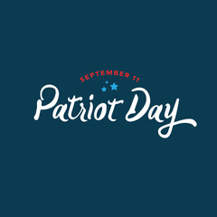Patriot Day Text Vector Illustration Over Blue