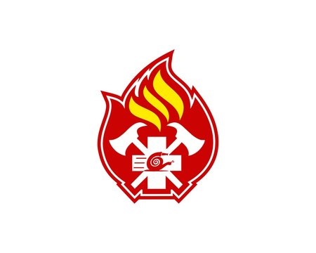 Firefighter logo vector