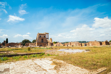 Fototapeta na wymiar Palatine hill ancient ruins in Rome, Italy