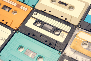 Cassette tape on white background.