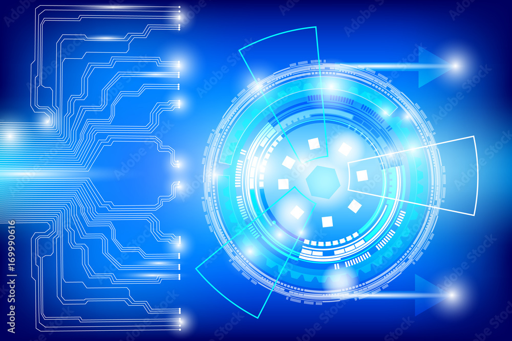 Poster blue abstract innovation hi technology communication concept vector background