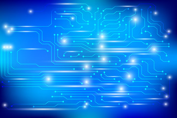 Abstract Hi Tech Blue Circuit Board Pattern Innovation Idea Concept Vector Background