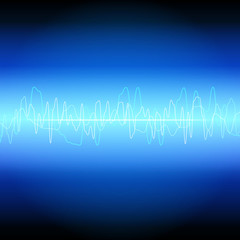 Obraz premium Abstract Blue Hi Tech Sound Wave Digital Pulse Background Vector
