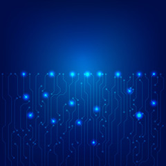 Abstract Hi Tech Blue Circuit Board Pattern Innovation Idea Concept Vector Background