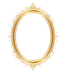 Oval frame and borders Golden frame on white background, Thai pattern, vector illustration - 169991269