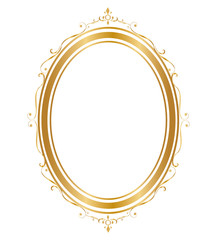 Oval frame and borders Golden frame on white background, Thai pattern, vector illustration - 169991286