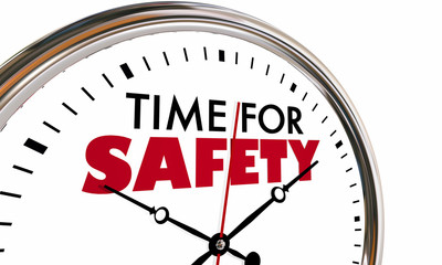 Time for Safety Clock Security Protection Steps 3d Illustration