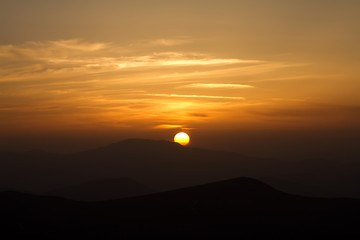 Sunset in mountain