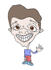 Caricature of man with fake smile
