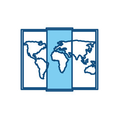 world map icon over white background vector illustration