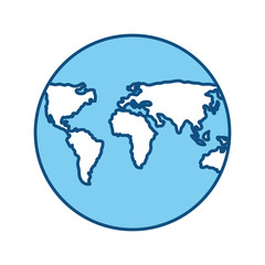 Fototapeta na wymiar earth planet icon over white background vector illustration
