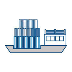 cargo ship icon over white background vector illustration
