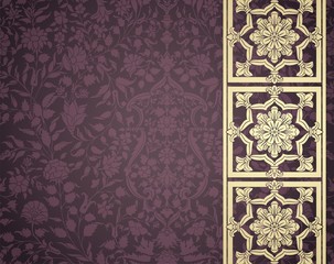 wedding card design, paisley floral pattern , India