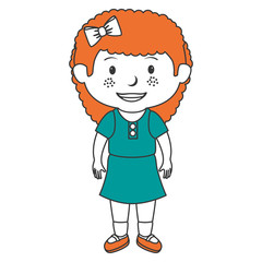 cute little girl character vector illustration design