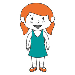 cute little girl character vector illustration design