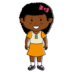 black little girl character vector illustration design