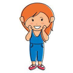 cute little girl character vector illustration design