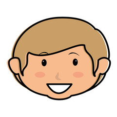 cute little boy head character vector illustration design
