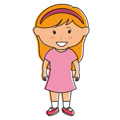 cute little girl character vector illustration design