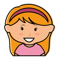 cute little girl character vector illustration design
