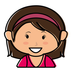 cute little girl character vector illustration design