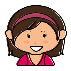 cute little girl character vector illustration design