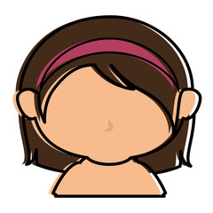 cute little girl shirtless character vector illustration design