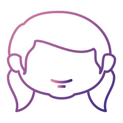 cute little girl head character vector illustration design
