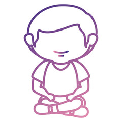 Obraz na płótnie Canvas cute little boy seated character vector illustration design