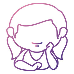 cute little girl lying relax character vector illustration design