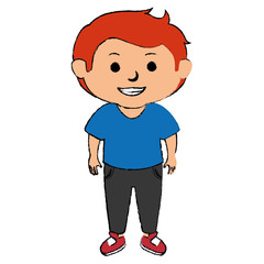 cute little boy character vector illustration design