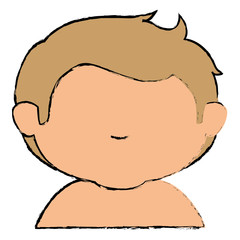 cute little boy shirtless character vector illustration design