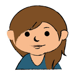 cute little girl character vector illustration design