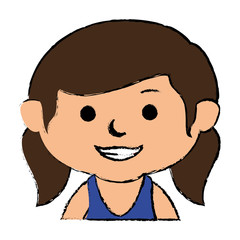 cute little girl character vector illustration design