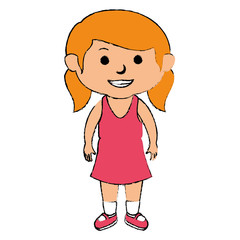 cute little girl character vector illustration design