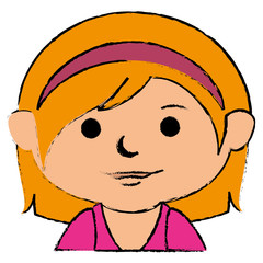 cute little girl character vector illustration design