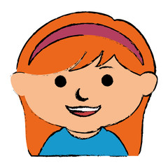 Obraz premium cute little girl character vector illustration design