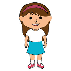 cute little girl character vector illustration design