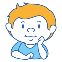 cute little boy lying character vector illustration design