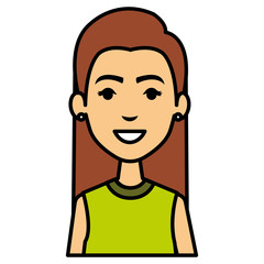 beautiful woman avatar character vector illustration design